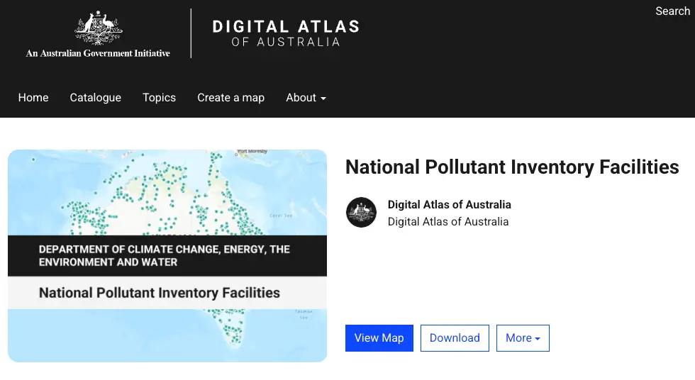 Industrial and pollutant facility research for property due diligence in Australia