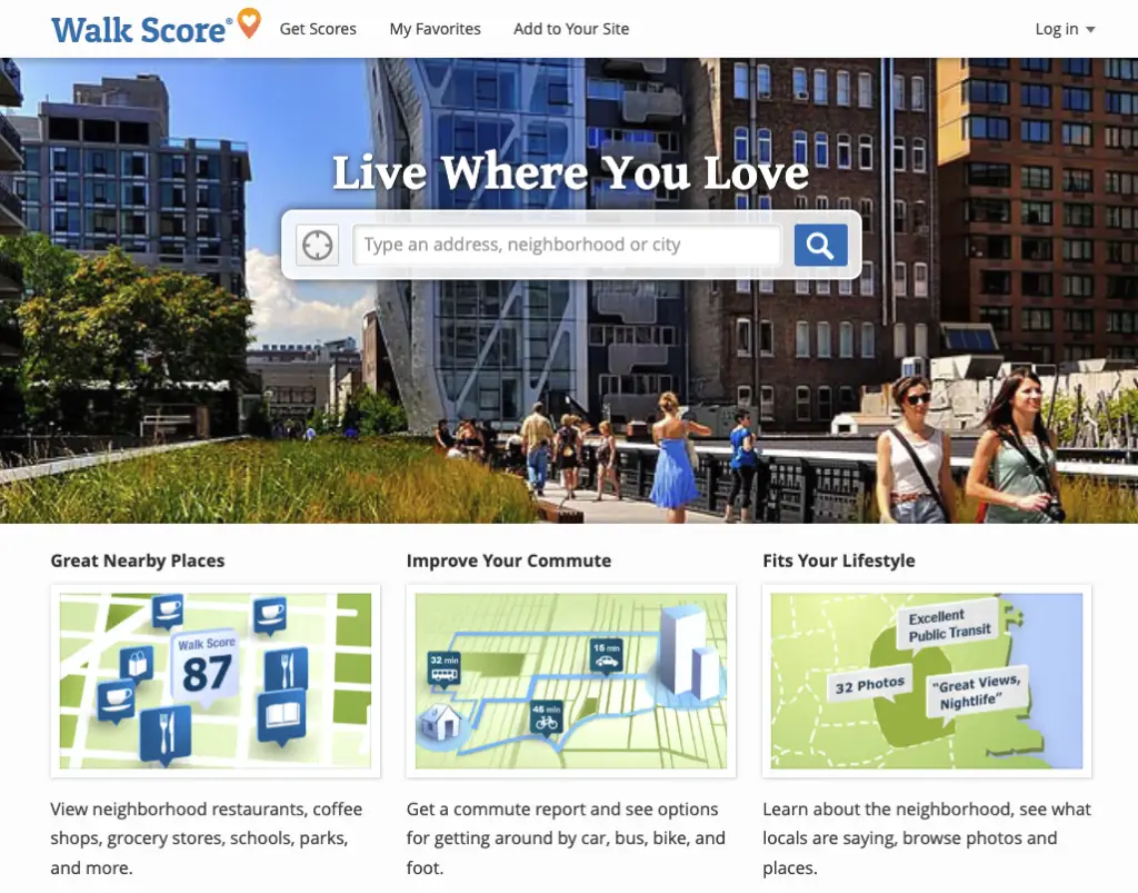 Walkability score tool for Australian property research and suburb comparison